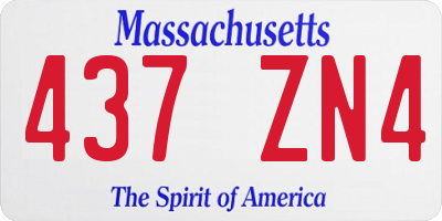 MA license plate 437ZN4