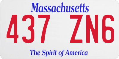 MA license plate 437ZN6