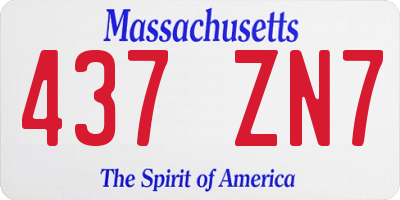 MA license plate 437ZN7