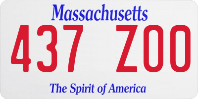 MA license plate 437ZO0