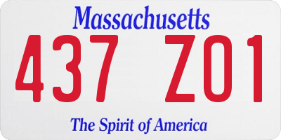 MA license plate 437ZO1