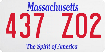 MA license plate 437ZO2