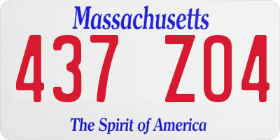 MA license plate 437ZO4