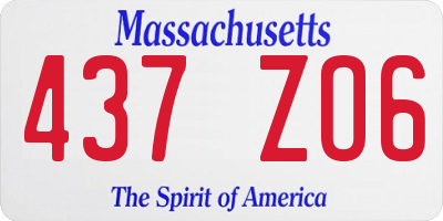 MA license plate 437ZO6