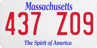 MA license plate 437ZO9
