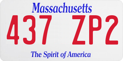 MA license plate 437ZP2