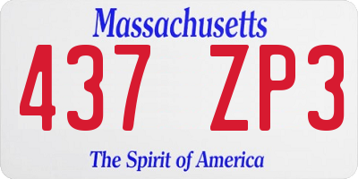 MA license plate 437ZP3