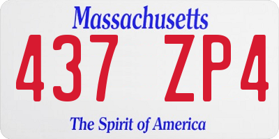 MA license plate 437ZP4