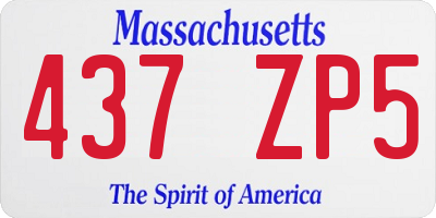 MA license plate 437ZP5