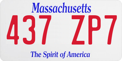MA license plate 437ZP7