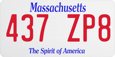 MA license plate 437ZP8