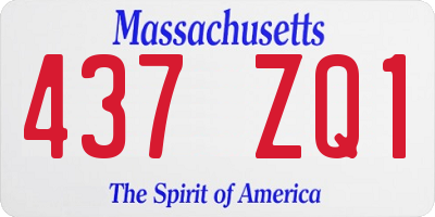 MA license plate 437ZQ1