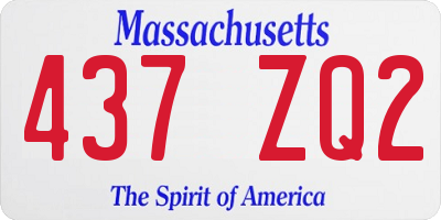 MA license plate 437ZQ2