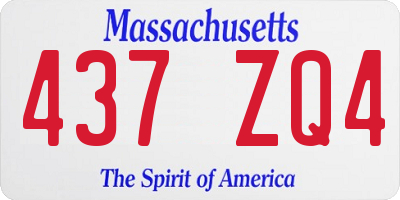 MA license plate 437ZQ4