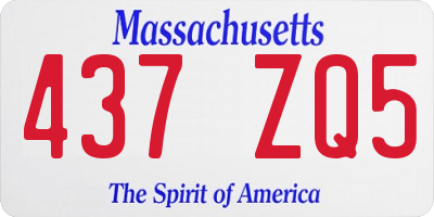 MA license plate 437ZQ5