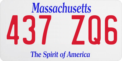 MA license plate 437ZQ6