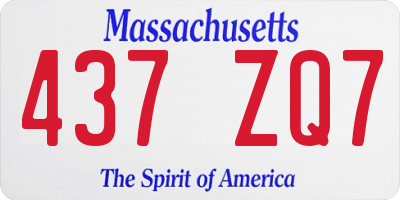 MA license plate 437ZQ7