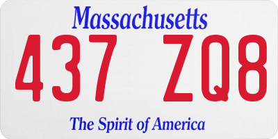 MA license plate 437ZQ8