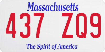 MA license plate 437ZQ9