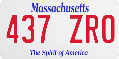 MA license plate 437ZR0