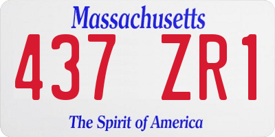 MA license plate 437ZR1