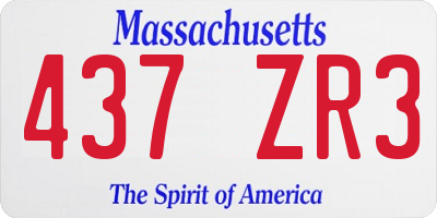 MA license plate 437ZR3