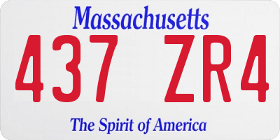MA license plate 437ZR4