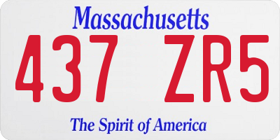 MA license plate 437ZR5
