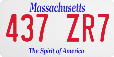 MA license plate 437ZR7