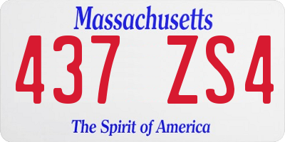 MA license plate 437ZS4