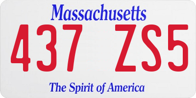 MA license plate 437ZS5