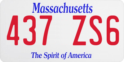 MA license plate 437ZS6