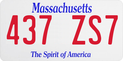 MA license plate 437ZS7