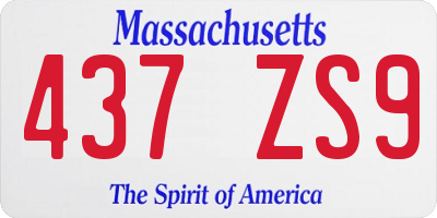 MA license plate 437ZS9