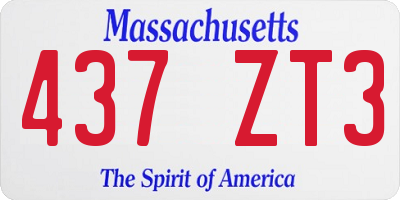 MA license plate 437ZT3