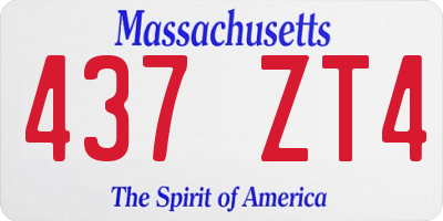 MA license plate 437ZT4