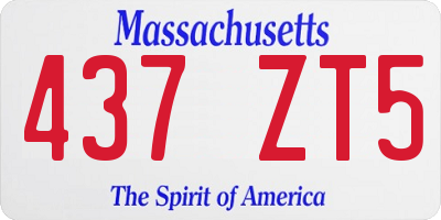 MA license plate 437ZT5