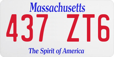 MA license plate 437ZT6