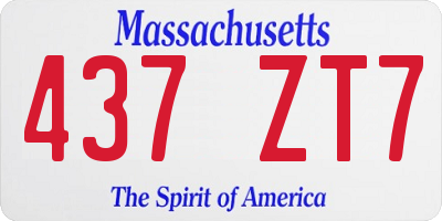 MA license plate 437ZT7