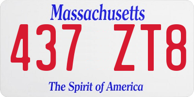 MA license plate 437ZT8