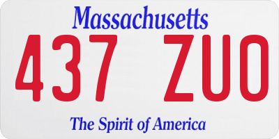 MA license plate 437ZU0