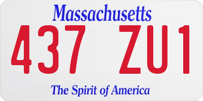 MA license plate 437ZU1