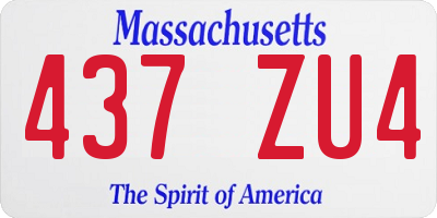 MA license plate 437ZU4