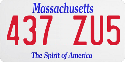 MA license plate 437ZU5