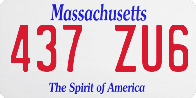 MA license plate 437ZU6