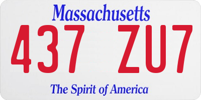 MA license plate 437ZU7