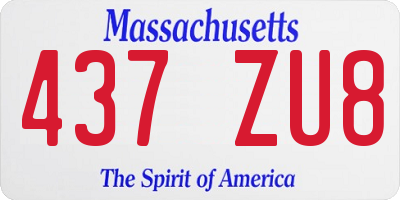 MA license plate 437ZU8