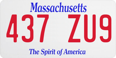 MA license plate 437ZU9