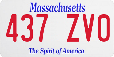 MA license plate 437ZV0
