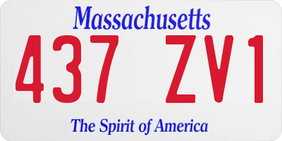 MA license plate 437ZV1